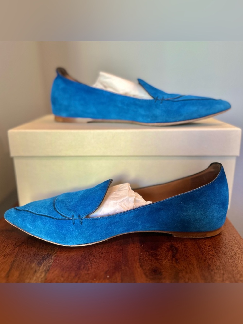M. Gemi Men's Vibrant Blue Suede Slip-On Loafers